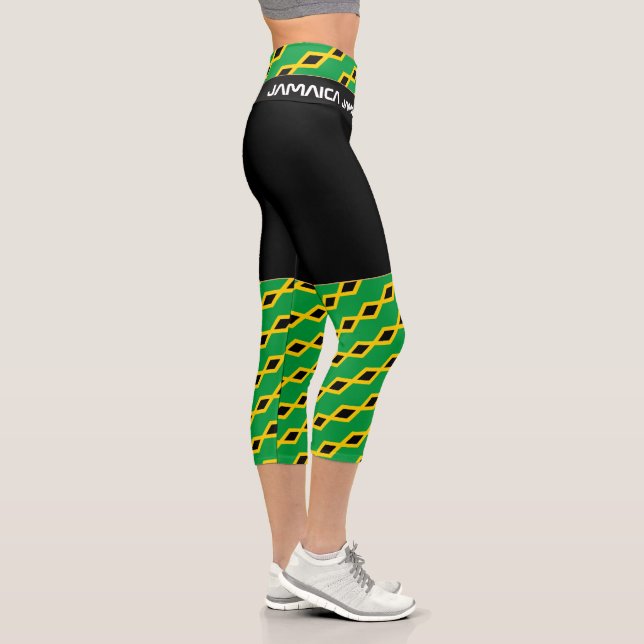 Leggings Capri Bandera jamaiquina, moda, fitness, deportes (Derecha)