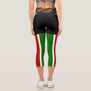 Leggings Capri Bandera keniana y moda, deportes y fitness