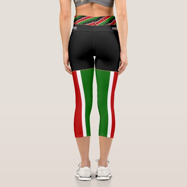 Leggings Capri Bandera keniana y moda, deportes y fitness (Reverso )