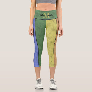 Leggings Capri Bandera LGBT vintage de orgullo deslucida monogram