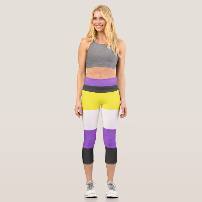 Leggings Capri Bandera no binaria (Anverso)