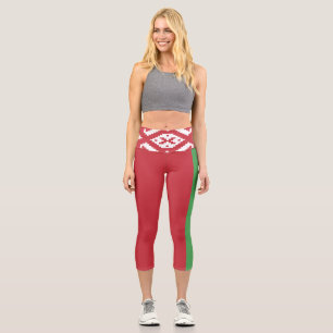 Leggings Capri Bandera patriótica bielorrusa