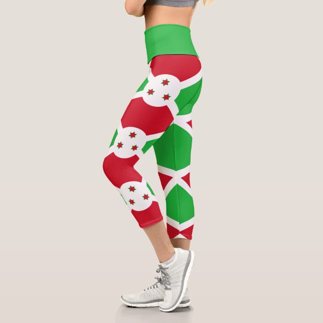Leggings Capri Bandera patriótica burundesa (Izquierda)