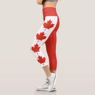 Leggings Capri Bandera Patriótica Canadiense