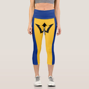 Leggings Capri Bandera Patriótica de Barbados