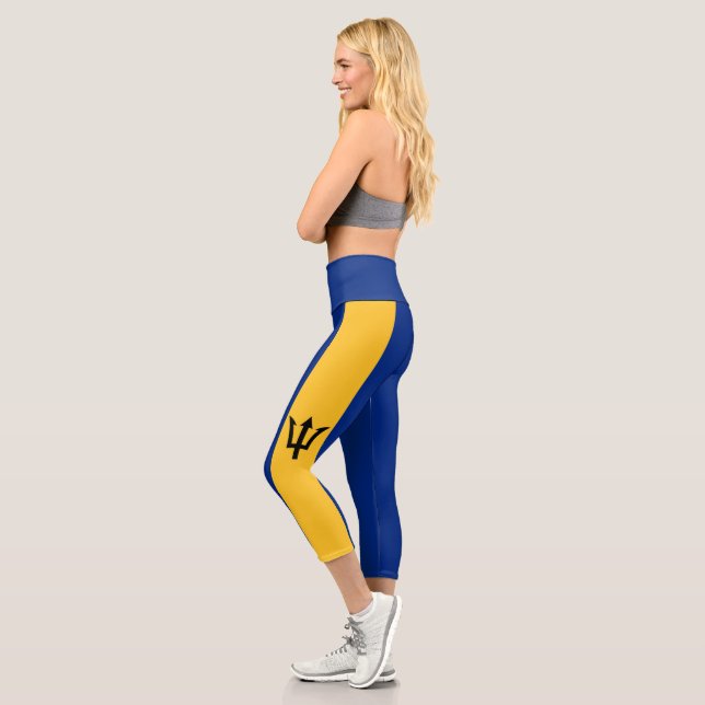 Leggings Capri Bandera Patriótica de Barbados (Izquierda)