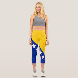 Leggings Capri Bandera Patriótica de Bosnia Herzegovina