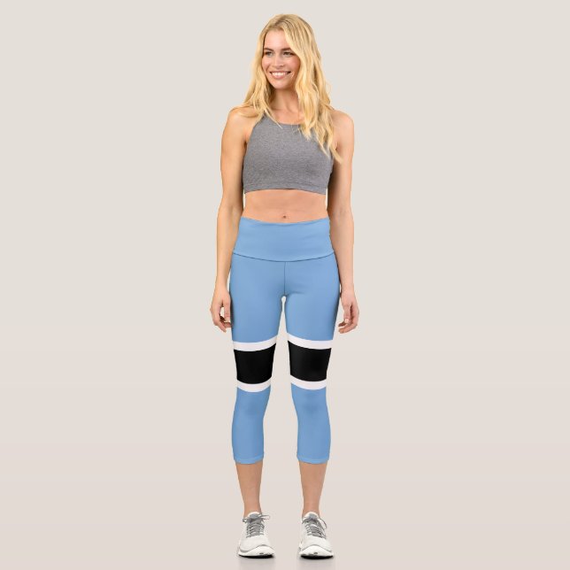Leggings Capri Bandera patriótica de Botsuana (Anverso)