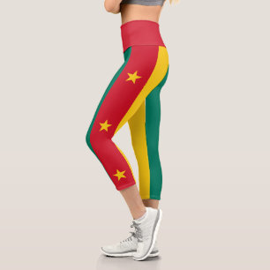 Leggings Capri Bandera patriótica de Camerún