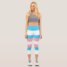 Leggings Capri Bandera transgénero personalizada
