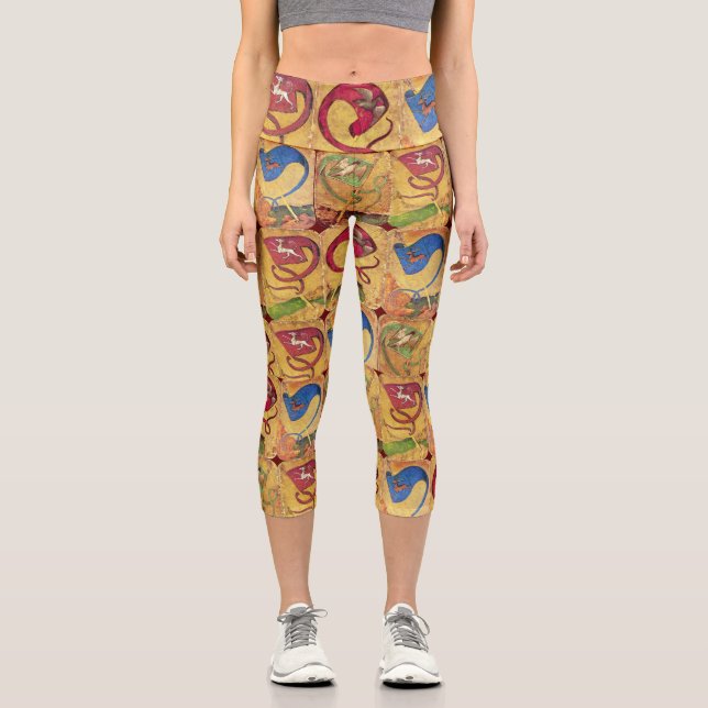 Leggings Capri Banderas/Perros, Deers, Falcones, Patos (Anverso)