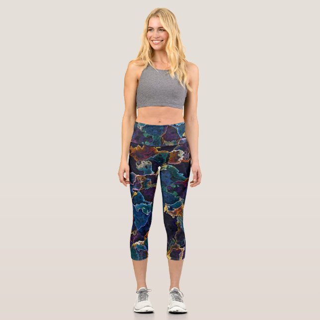 Leggings Capri Barrido de petróleo (Anverso)