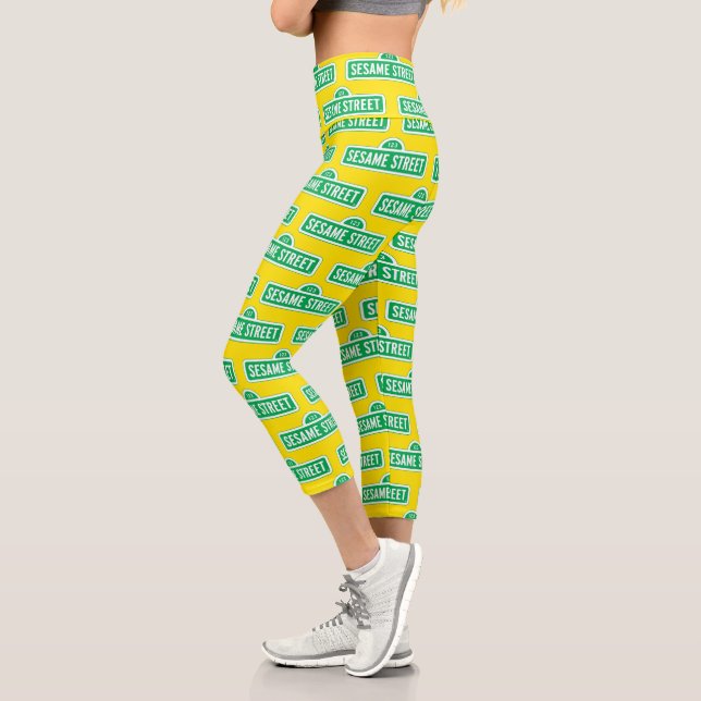 Leggings Capri Barrio Sésamo | Logotipo verde (Izquierda)