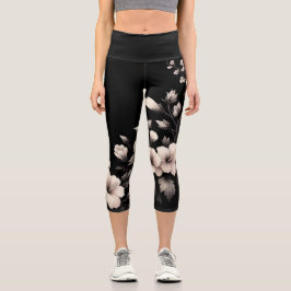 Leggings Capri Bashful Hibiscus