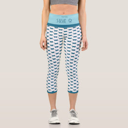 LEGGINGS CAPRI BEBÉ RONRONEA "AZUL" DE CINTURA ALTA PERSONALIZABL