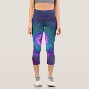 Leggings Capri Belleza floral abstracta arte fractal colorido flo