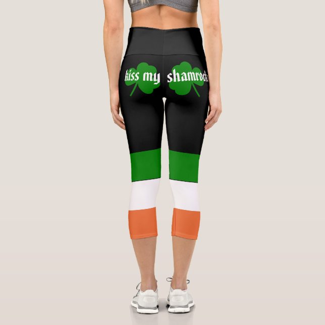 Leggings Capri Besa mi Shamrock St. Patrick's Day (Reverso )
