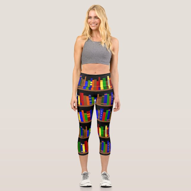 Leggings Capri biblioteca libros biblioteca biblioteca biblioteca (Anverso)