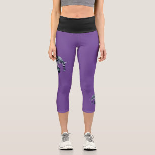 Leggings Capri Bienestar Animal - Silueta de Elefante Fractal 2