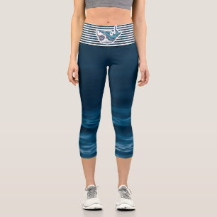 Leggings Capri Big Shark espíritu animal vainas de capri