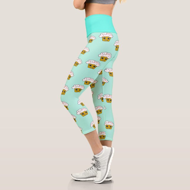Leggings Capri Bizcochitos kawaii azules (Izquierda)