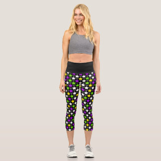 Leggings Capri Black Pastel Ombre Stars