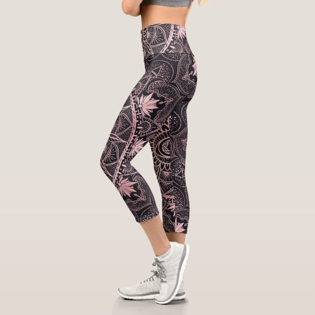 Leggings Capri Black Pink Eye Mandala (Izquierda)