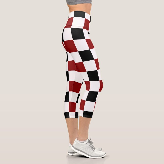Leggings Capri Black Red White Checker (Derecha)