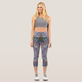 Leggings Capri Black Tie Dye