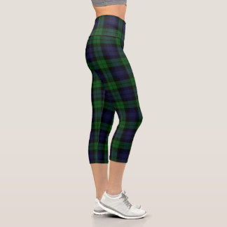 Leggings Capri Black Watch Tartan Plaid