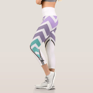 Leggings Capri blanco con zigzag