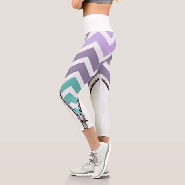 Leggings Capri blanco con zigzag (Izquierda)