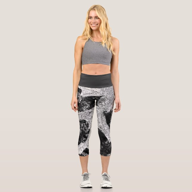 Leggings Capri Blanco y negro (Anverso)