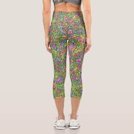 Leggings Capri Blob Trippy Colorful