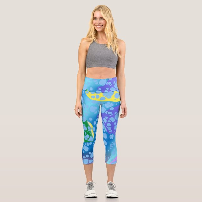 Leggings Capri Blobs coloridos (Anverso)