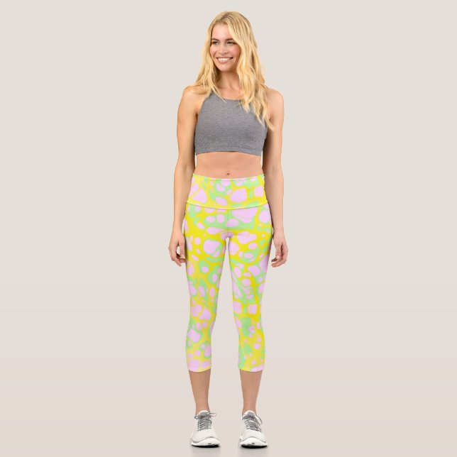 Leggings Capri Blobs rosados (Anverso)