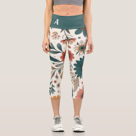 Leggings Capri Blossoms Pastel