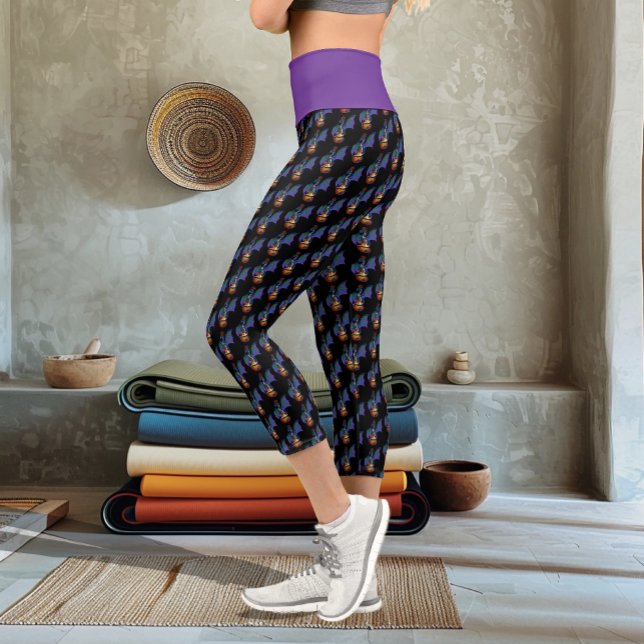 Leggings Capri Blue Dragon Sunburst Guitar Music (Subido por el creador)