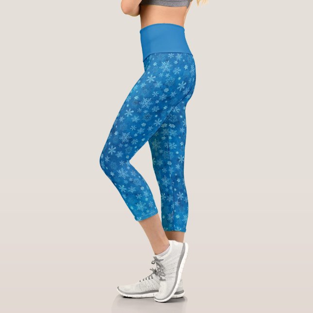 Leggings Capri Blue Real Snowflake Vacaciones de invierno Capris  (Izquierda)