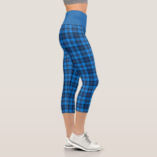 Leggings Capri Blue Tartan Plad Capris
