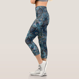Leggings Capri Blue Verde azulada Mysteria Space Mandala