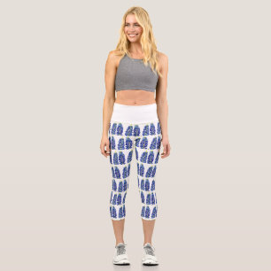 Leggings Capri Bluebonnets Texas Flores silvestres acuarela