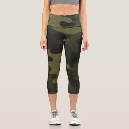 Leggings Capri Bold Camouflage Pattern Outdoor Enthusiasts Hunter