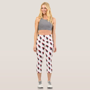 Leggings Capri Bolígrafo pluma roja con plumilla dorada