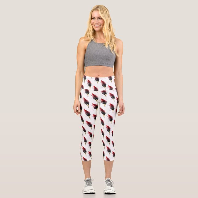 Leggings Capri Bolígrafo pluma roja con plumilla dorada (Anverso)