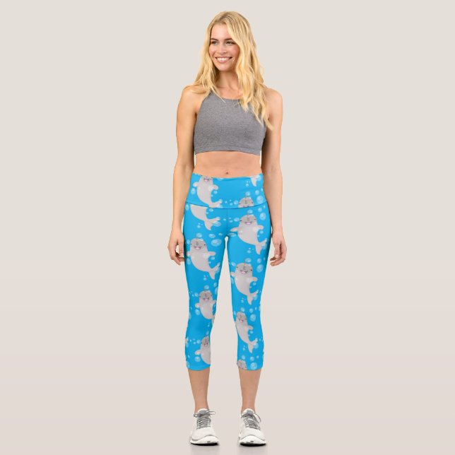 Leggings Capri Bombillas de narguile alegres, ilustracion persona (Anverso)