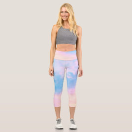 Leggings Capri Bonito Cotton Candy Beach Skies Fitness