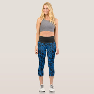 Leggings Capri Bonito Delicada Blue Lace