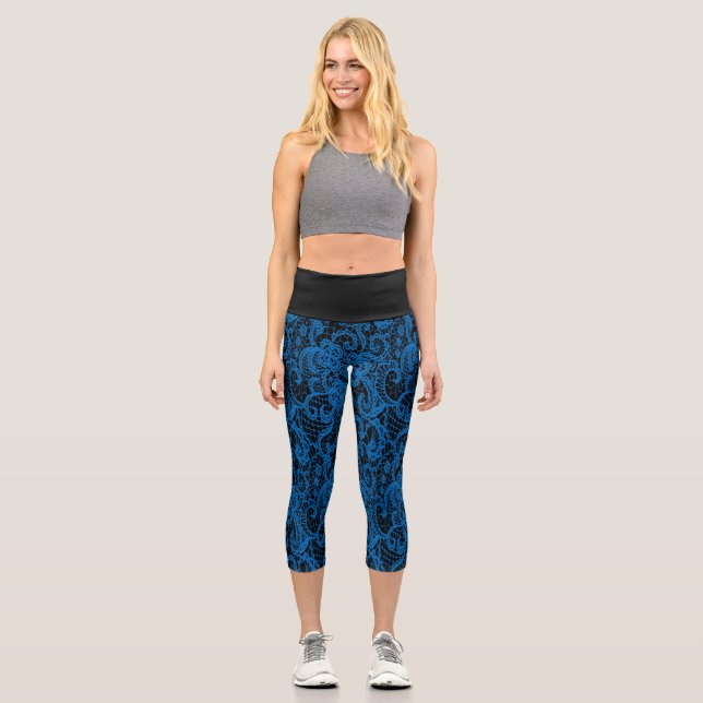 Leggings Capri Bonito Delicada Blue Lace (Anverso)