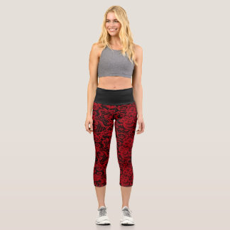 Leggings Capri Bonito Delicada Lace Roja
